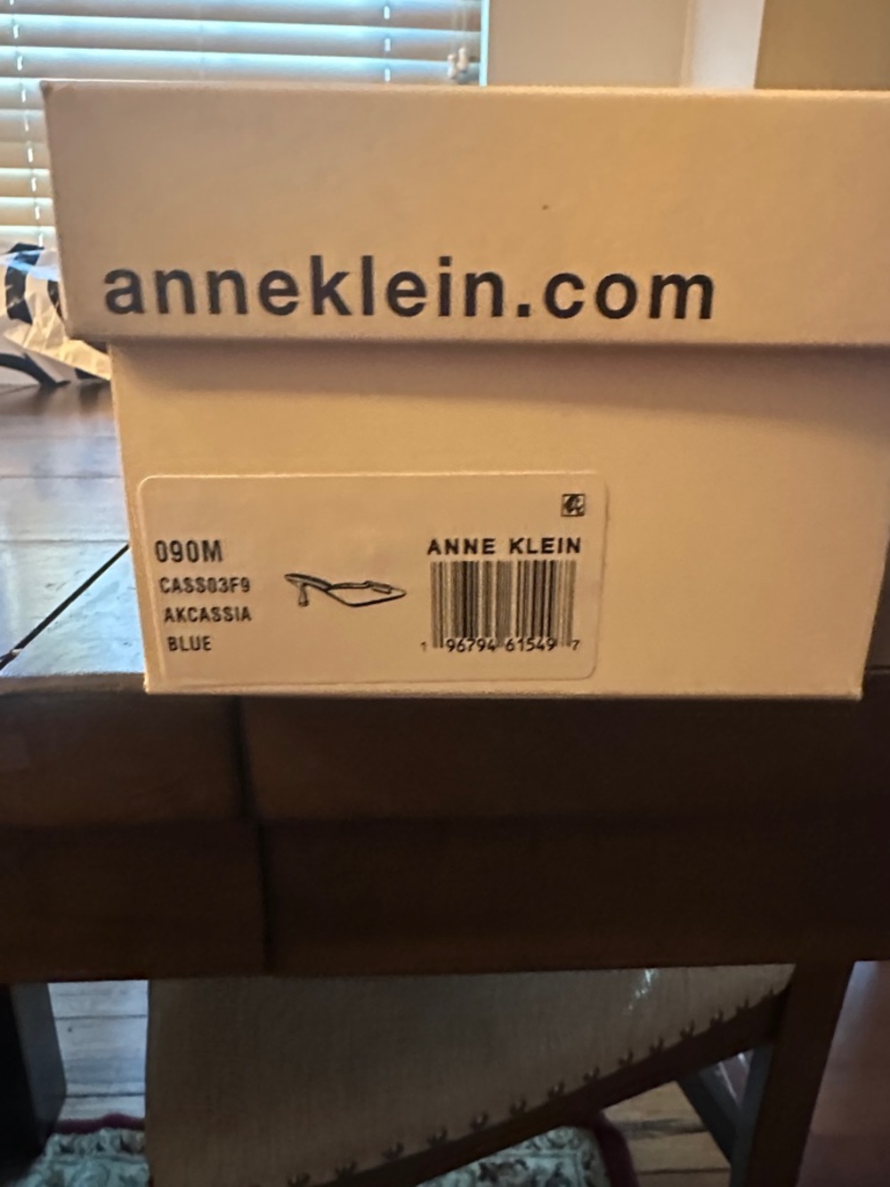 Anne Klein Cream and Blue Branded Storage Box